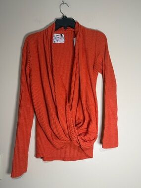 Anthropologie Akemi + Kin Wrap Waffle Knit Top